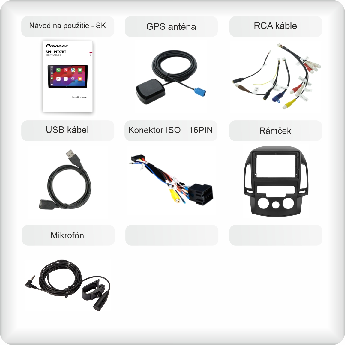 SK příslušenství pro autorádio Pioneer SPH - PF97BT pro hyundai i30 manual ac carplay a android auto evtech_cz